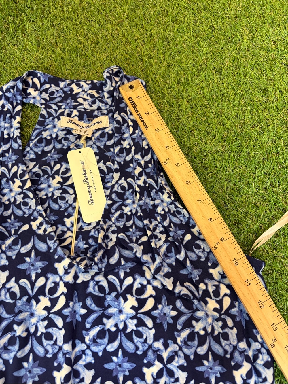 Tommy Bahama Navy and White Floral Halter Swim Cover-Up - Picture 5 of 5